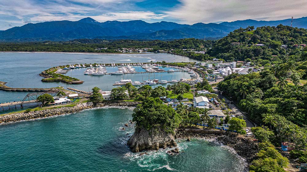 Quepos Costa Rica Photographed by Pacific Photography CR Quepos & Marina Pez Vela from above.